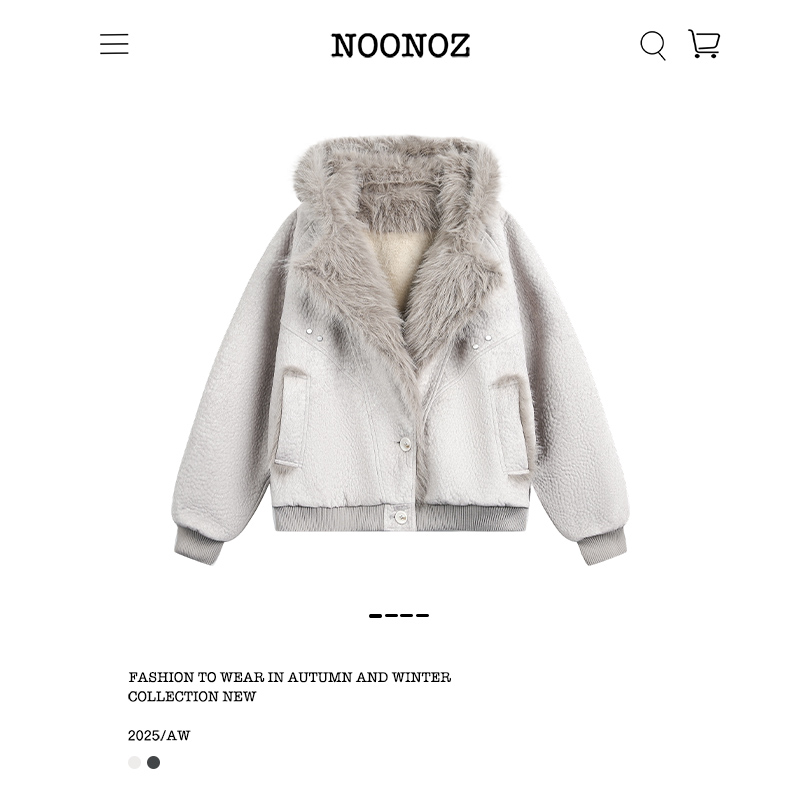 美式座山雕毛绒拼接棉衣男