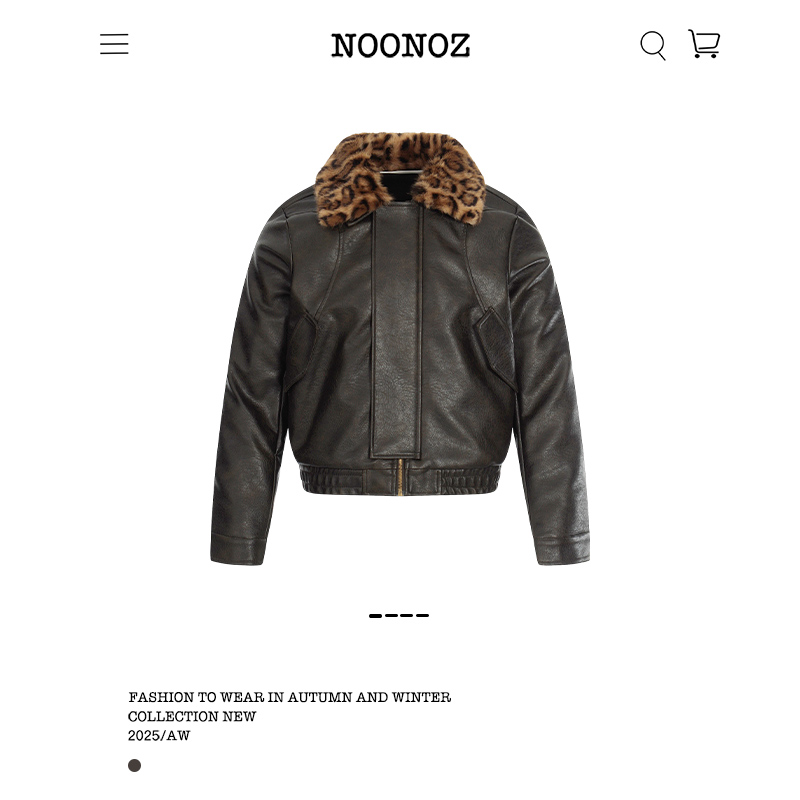 欧美机车风豹纹PU皮衣夹克