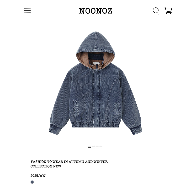 美式做旧灯芯绒连帽棉衣