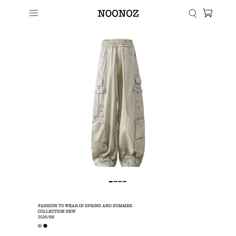 NOONOZ美式多口袋弯刀工装裤男潮牌中性风Baggy裤子爵士舞休闲裤,男装,休闲裤,淘宝优惠券,粉丝福利购,淘宝优惠卷