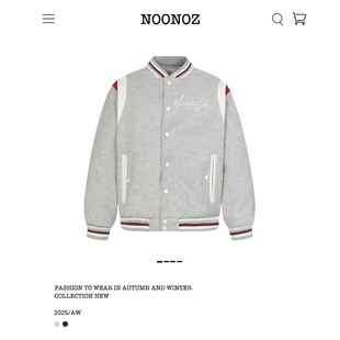 NOONOZ学院风美式刺绣拼接加厚棒球服外套男秋冬中性风潮牌棉衣