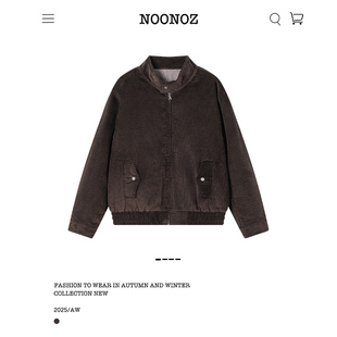NOONOZ老钱风两面穿格子灯芯绒夹克男潮牌美式复古情侣中性风外套