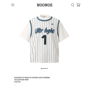 NOONOZ美式运动1号短袖球衣男中性风潮牌宽松撞色橄榄球服T恤上衣