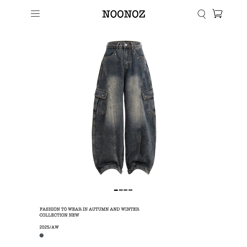 美式解构廓形弯刀牛仔裤男