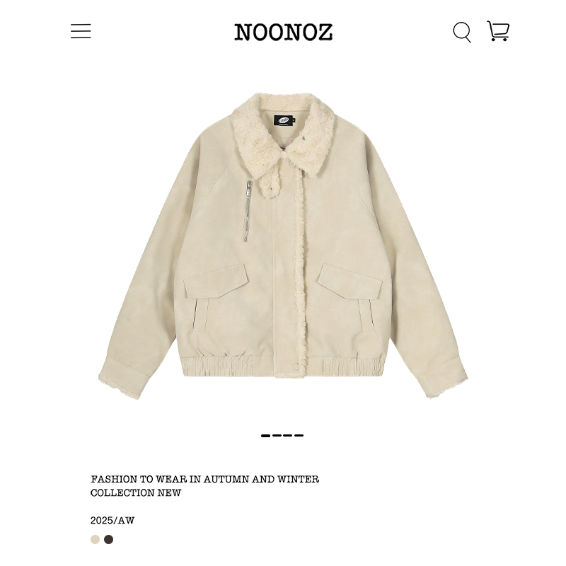 冬季美式加绒PU皮衣棉衣