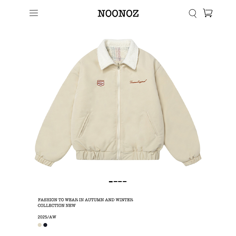 双面穿格纹绒面棉衣男冬季潮牌