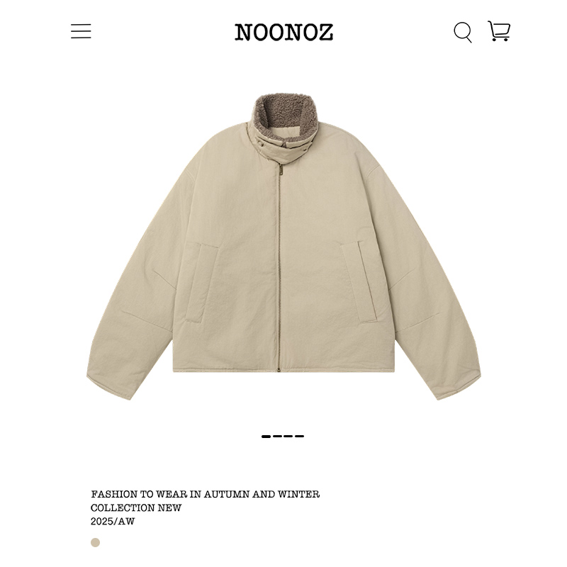 美式纯色通勤毛领工装棉衣