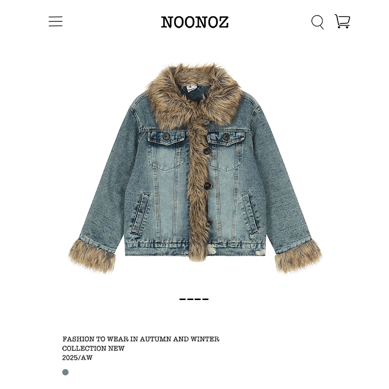 冬季美式毛绒座山雕牛仔棉衣