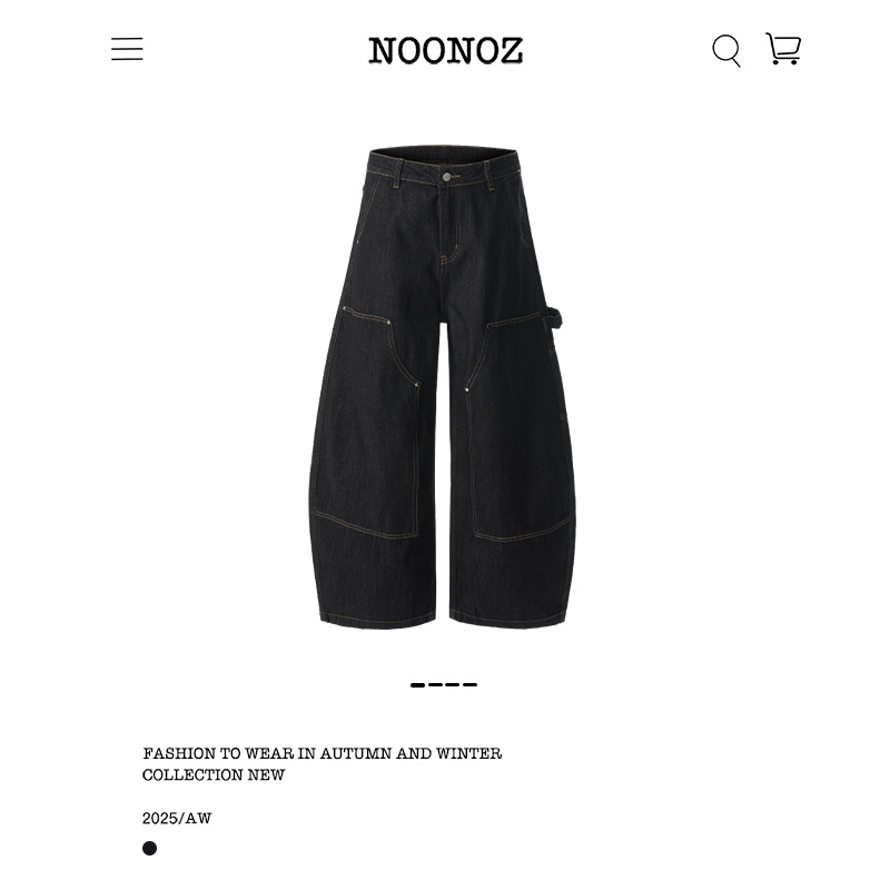 美式廓形弯刀牛仔裤男潮牌复古