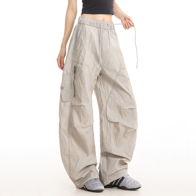 NOONOZ夏季薄款褶皱速干工装裤