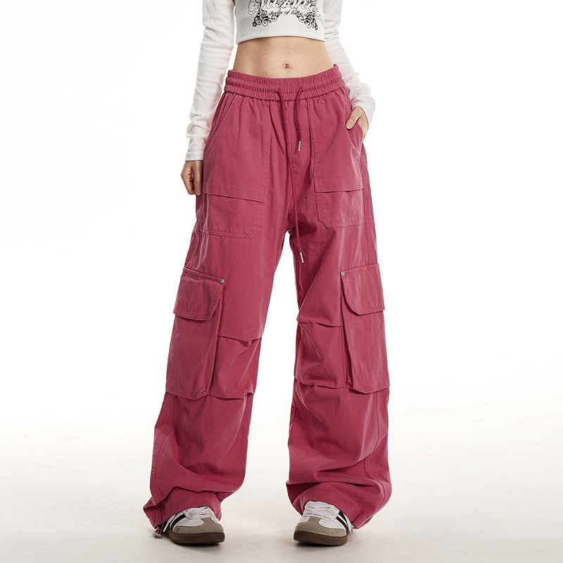 NOONOZ美式直筒多口袋工装休闲裤