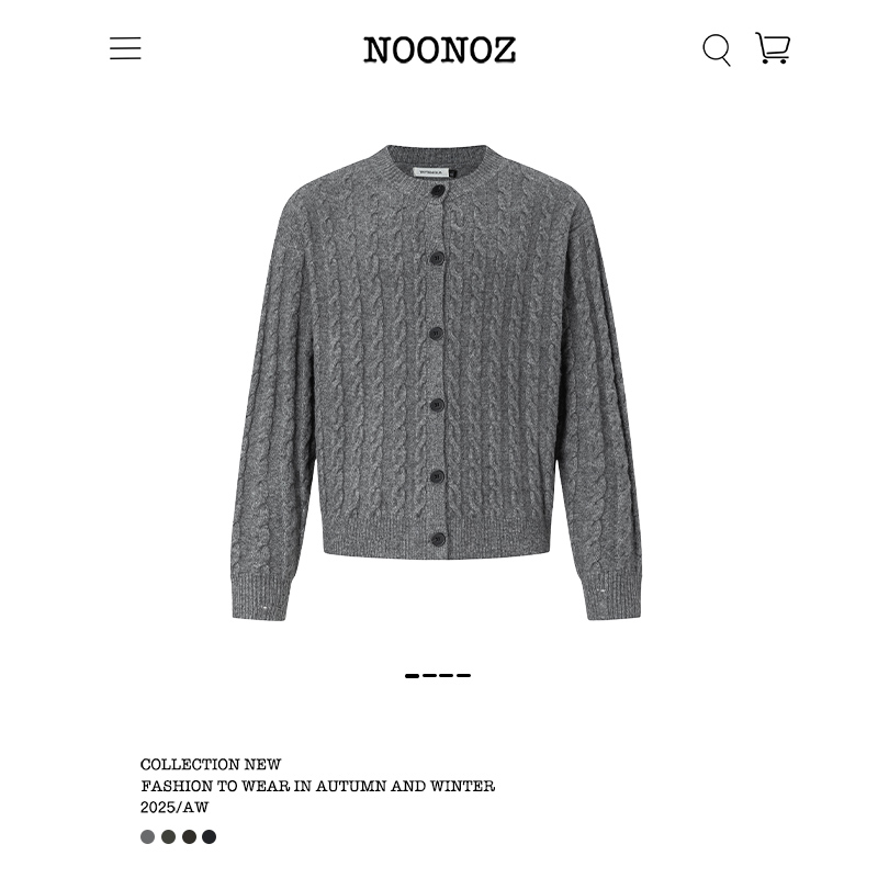 秋冬老钱风麻花纹理开衫毛衣