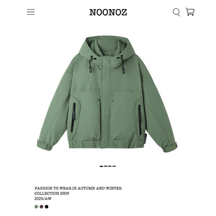 NOONOZ冬季美式90白鸭绒工装羽绒服男潮牌中性风户外抗寒保暖外套