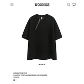 NOONOZ美式 上衣 潮牌设计感百搭显瘦情侣半袖 斜拉链短袖 T恤男夏季