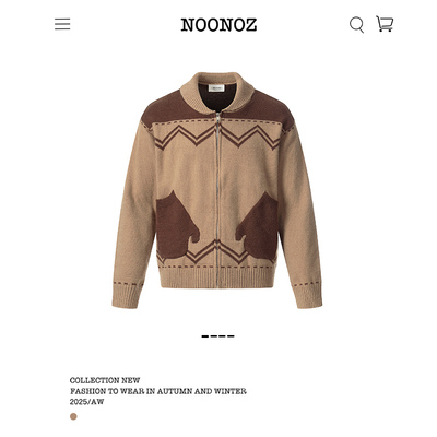 复古美式拼接开衫毛衣男款