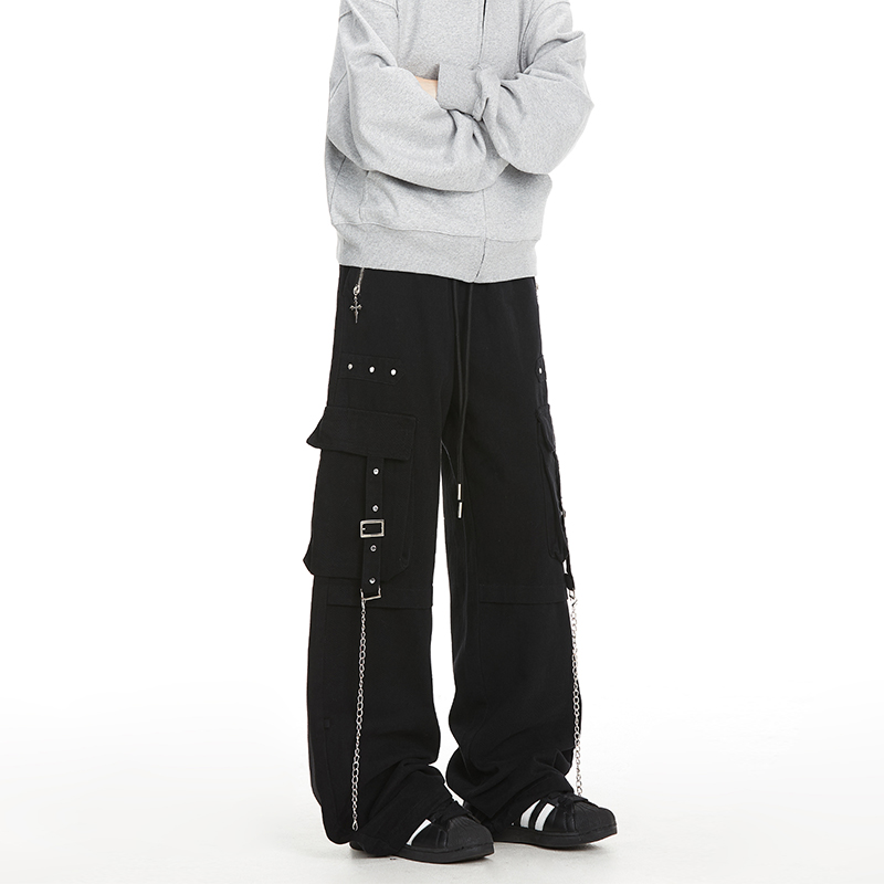 NOONOZ美式链条大口袋工装休闲裤