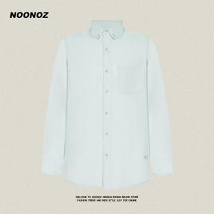 高级感百搭情侣小众衬衣 男2023春秋新款 NOONOZ潮牌纯色长袖 衬衫