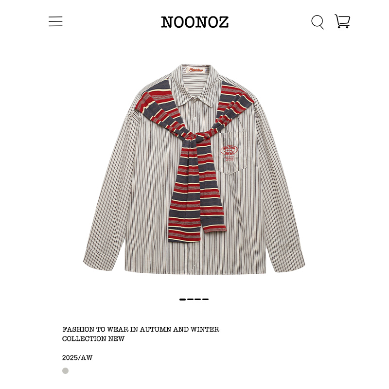 美式学院风假两件披肩长袖衬衫