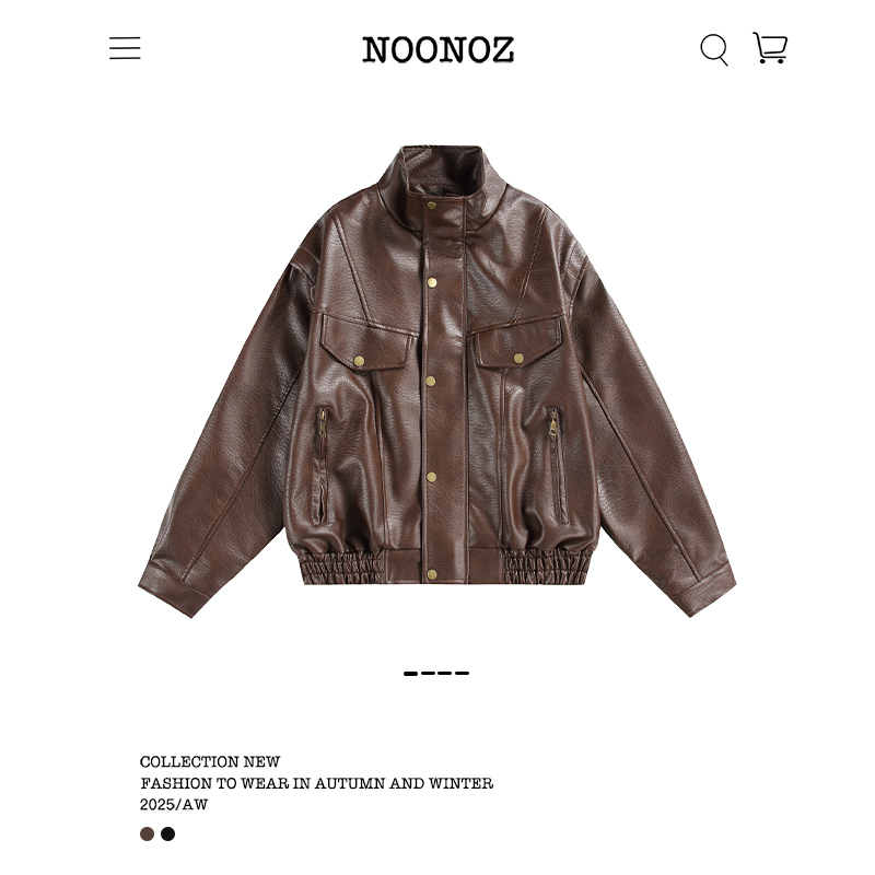 美拉德复古机车风PU皮衣