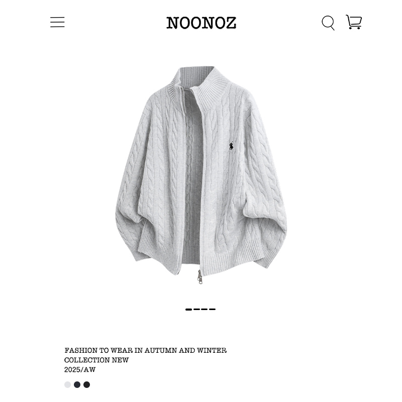 秋冬老钱风麻花开衫毛衣