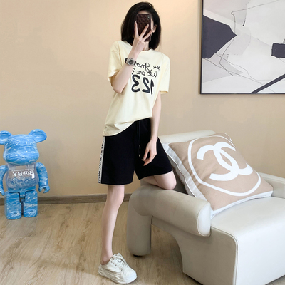 休闲套装女短袖短裤运动服两件套