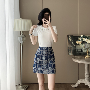 2025夏新款减龄一整套穿搭时尚洋气小个子休闲短袖短裙两件套装女