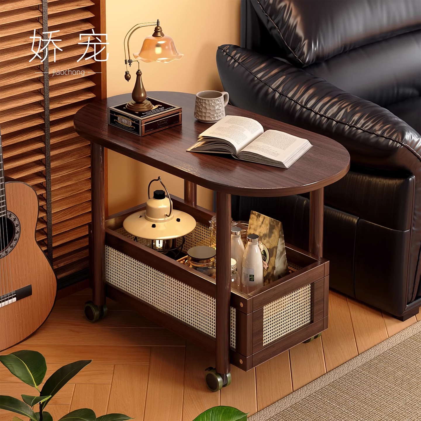 沙发边几小型中古风可移动茶几客厅小桌子小众设计感2025新款爆款