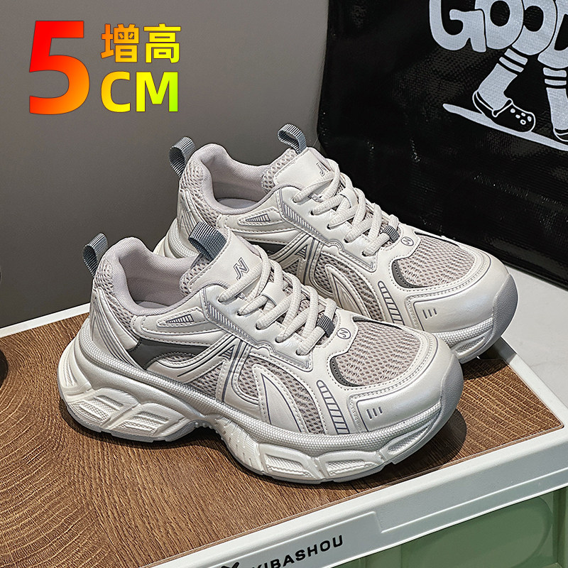 小脏鞋厚底老爹鞋女做旧2025春季新款韩版复古休闲鞋设计增高运动