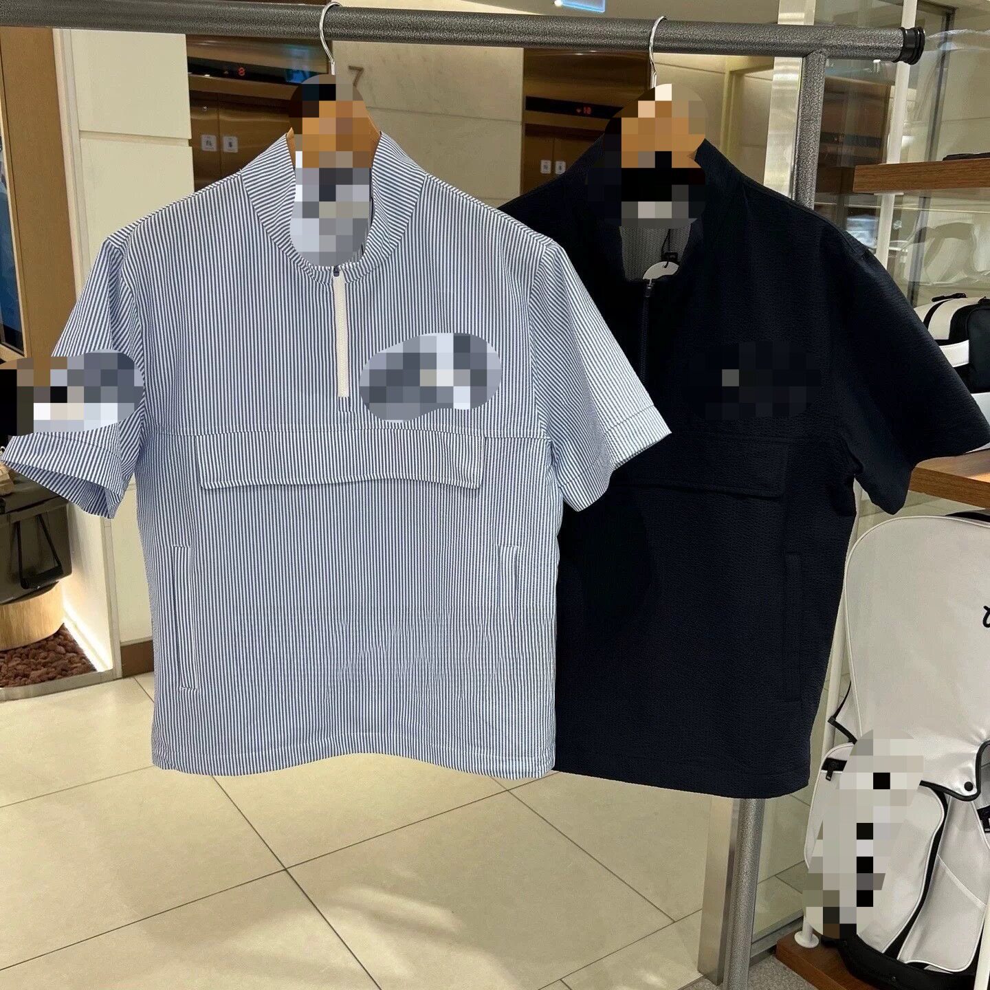 韩国高品质高尔夫服装26夏季新款男士短袖半拉链立领透气户外运动
