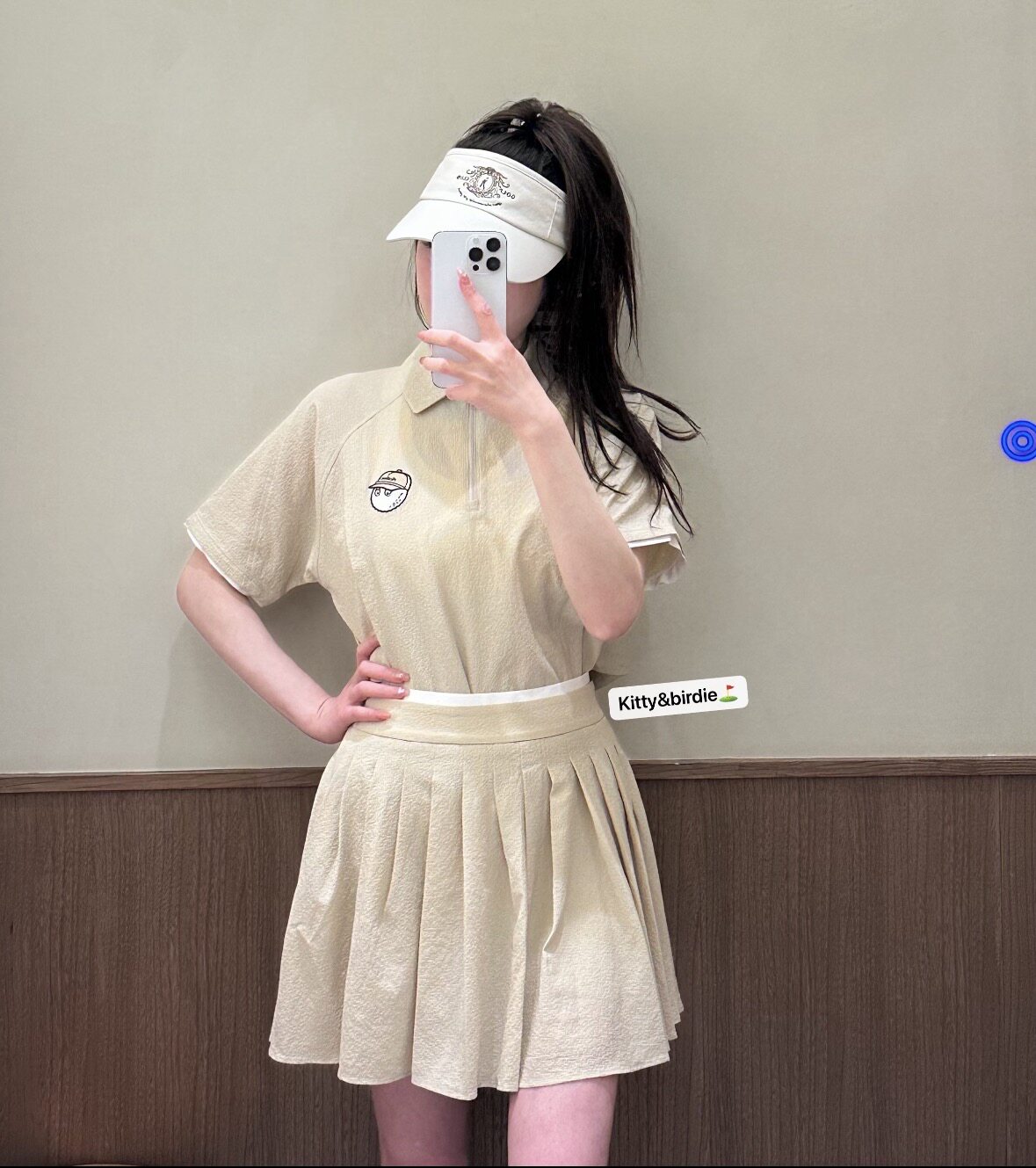 韩国malbon高尔夫服装26夏季女款翻领短袖运动半拉链速干透气上衣