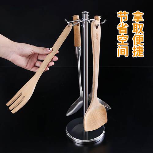 锅铲置物架厨房挂勺子铲子挂架可旋转挂钩不锈钢挂钩架免打孔之满