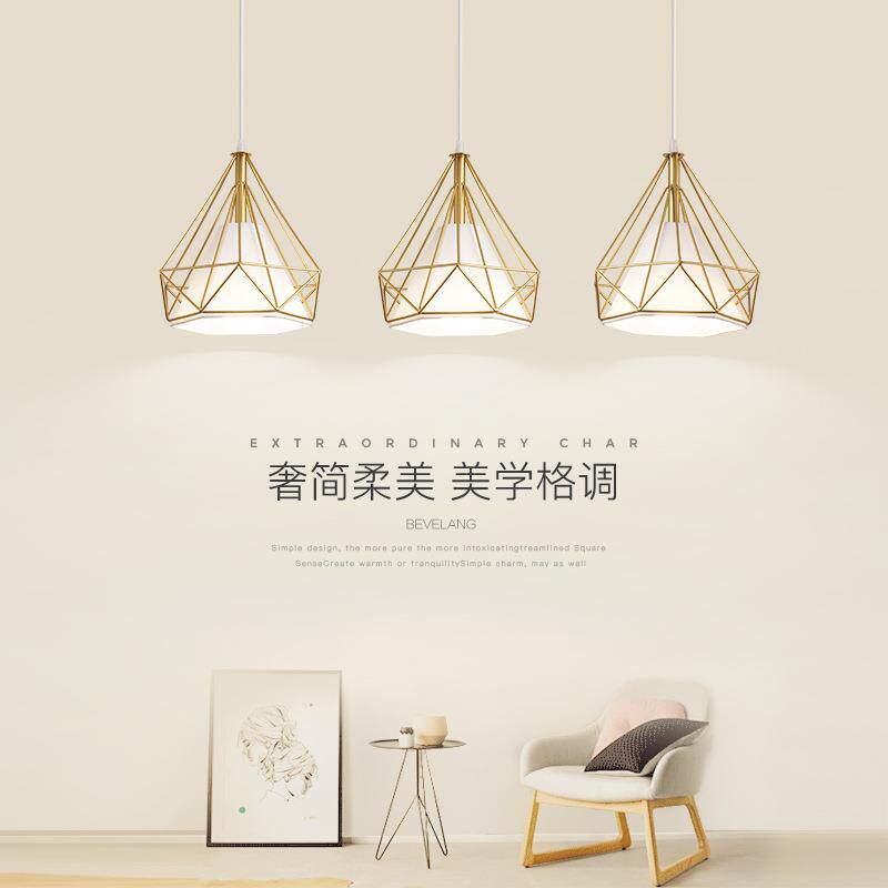 现代简约工业风吊灯创意个性复古灯具酒吧台铁艺三头北欧餐厅吊灯