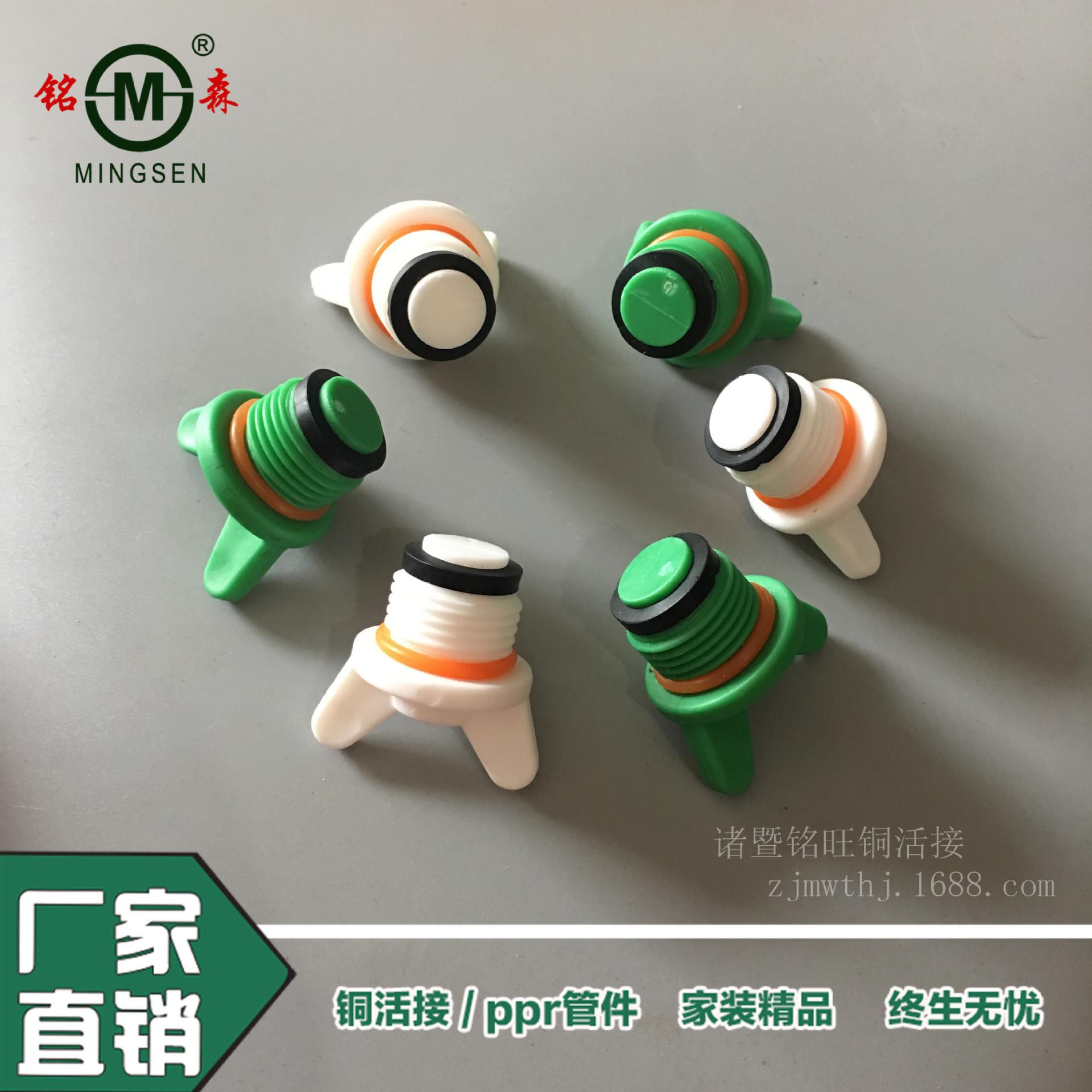 新款PPR丝堵塑料堵头带皮圈 米老鼠丝堵 带扳手堵头 4分