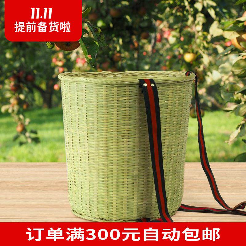 竹编背篓采摘茶叶竹筐儿童背箩表演舞蹈首具竹制品带背带可调节