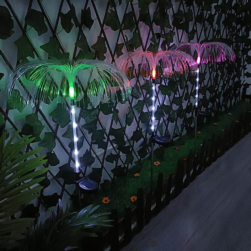 户外庭院灯装饰LED草坪地插灯防水景观灯光纤太阳能水母灯