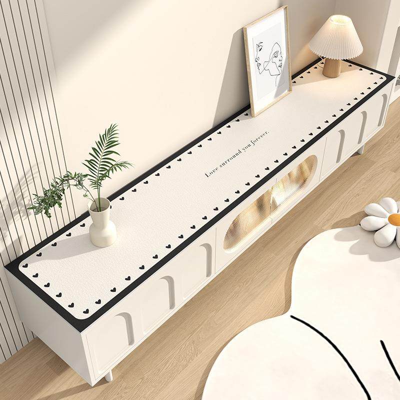 简约奶油风电视柜桌垫台面保护垫餐边柜鞋柜垫子台面玄关桌面盖布