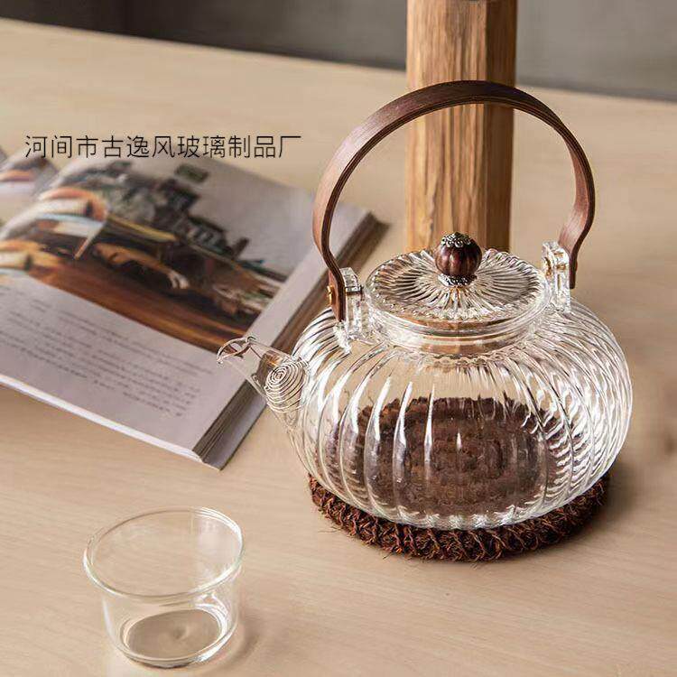 围炉煮茶高硼硅玻璃茶壶菊瓣壶高颜值玻璃茶壶花茶壶果茶壶女士茶