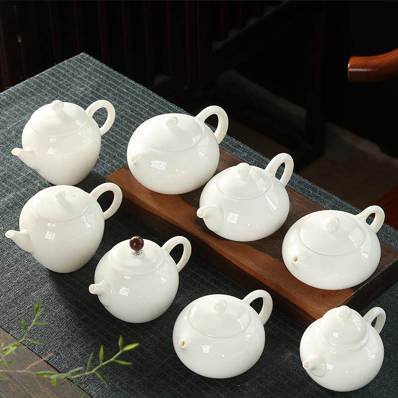 德化羊脂玉白瓷茶壶陶瓷家用功夫茶具泡茶壶手工简约大小单壶