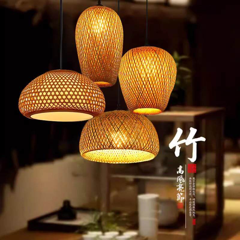 竹编吊灯中式禅意茶室灯东南亚餐厅酒店民宿风格日式竹艺火锅灯