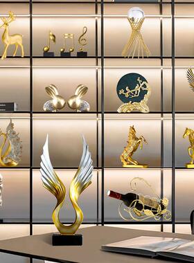 现代酒柜装饰品摆件客厅玄关电视柜办公室书柜工艺品摆设家居高档