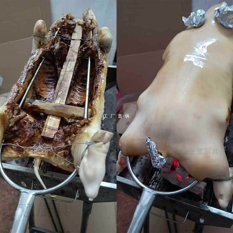 A5L加粗烤乳猪叉子不锈钢羊腿烤炉板鸭烧烤肉叉超长大号烤鸡叉