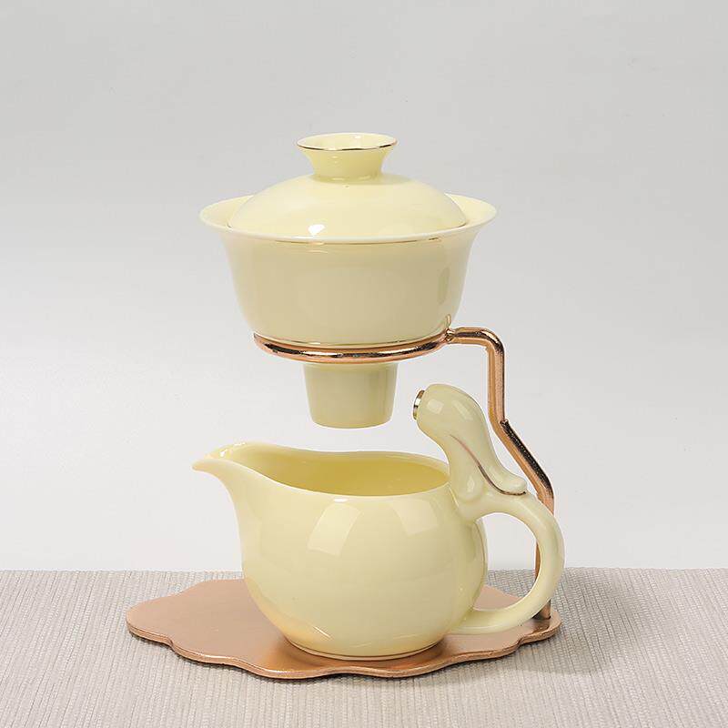 懒人磁吸功夫陶瓷茶具套装家用客厅办公磁引自动过滤茶壶茶杯