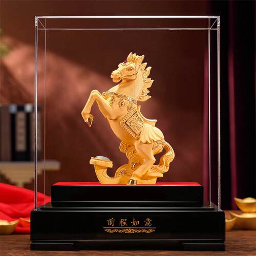 绒沙金生肖马前程如意摆件十二生肖店铺开业店保险公司年会销礼品
