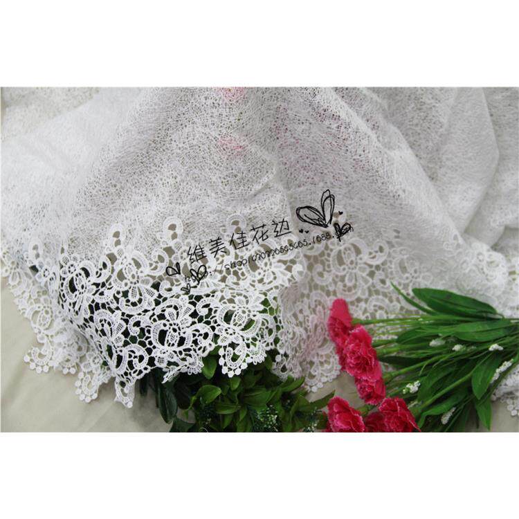 新款蕾丝 维美佳牛奶丝水溶花边满幅双边定位 服装辅料面料