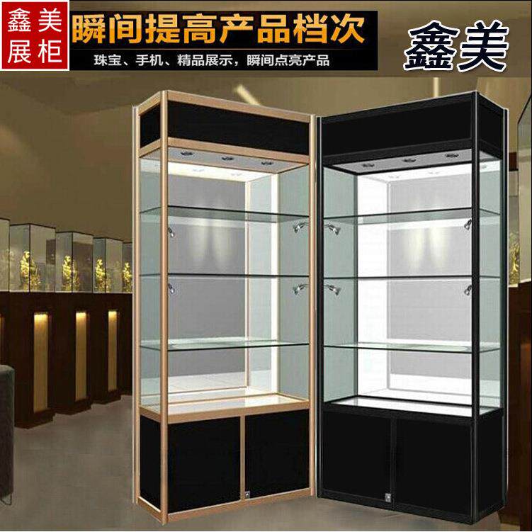 铝合金玻璃展示柜珠宝化妆品礼品展柜透明礼品货柜转角超市展架
