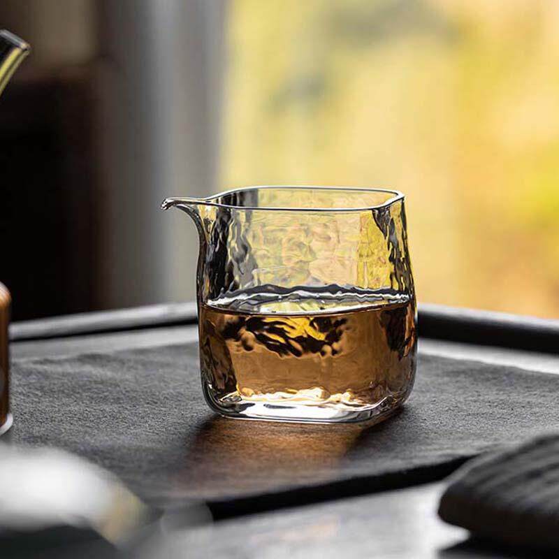 日式透明四方玻璃公道杯加厚耐热分茶器茶海中式家用功夫茶具配件