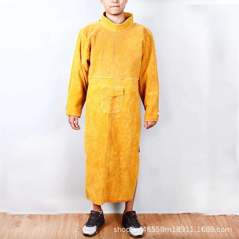 电焊牛皮反穿衣围裙防护服焊工焊接劳保工作服耐磨隔热防火耐烫裙