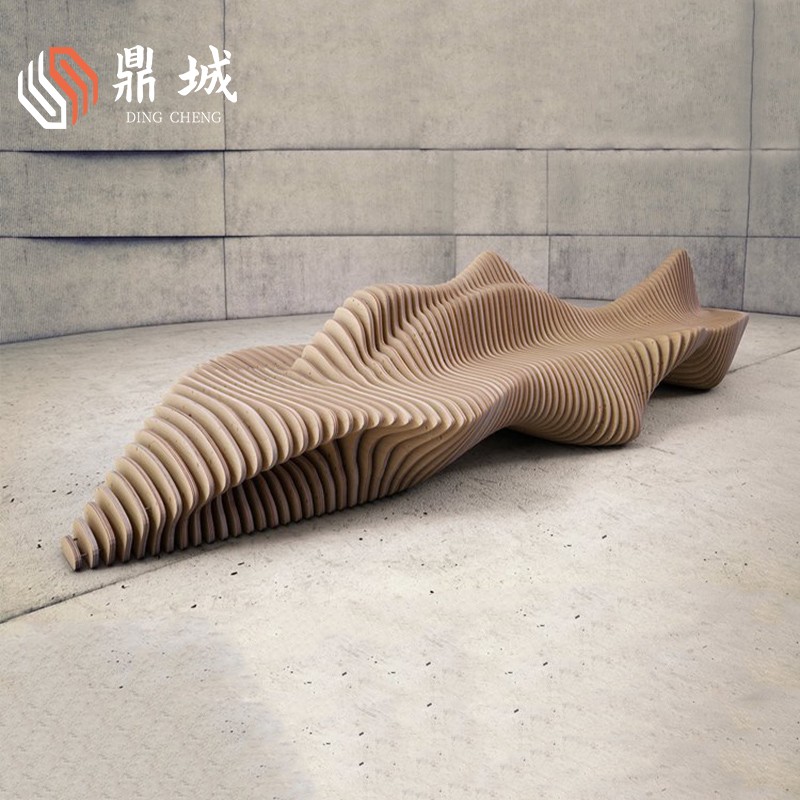 实木切片座椅户外景观防腐长凳商场休闲椅公共休息区异形沙发定制