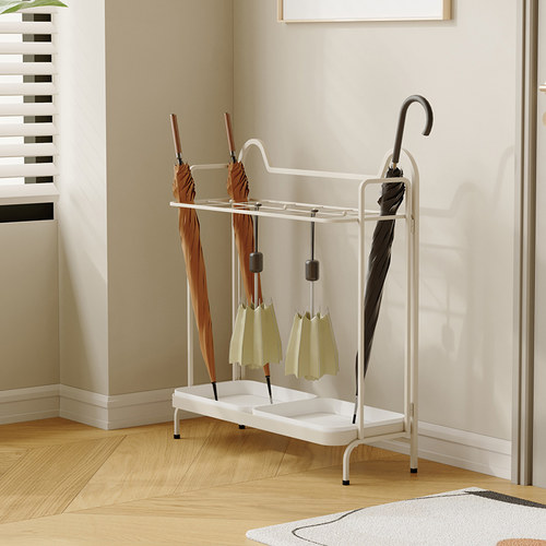 大容量可沥水雨伞架家用门口入户雨具收纳层架铁艺网红创意放伞架