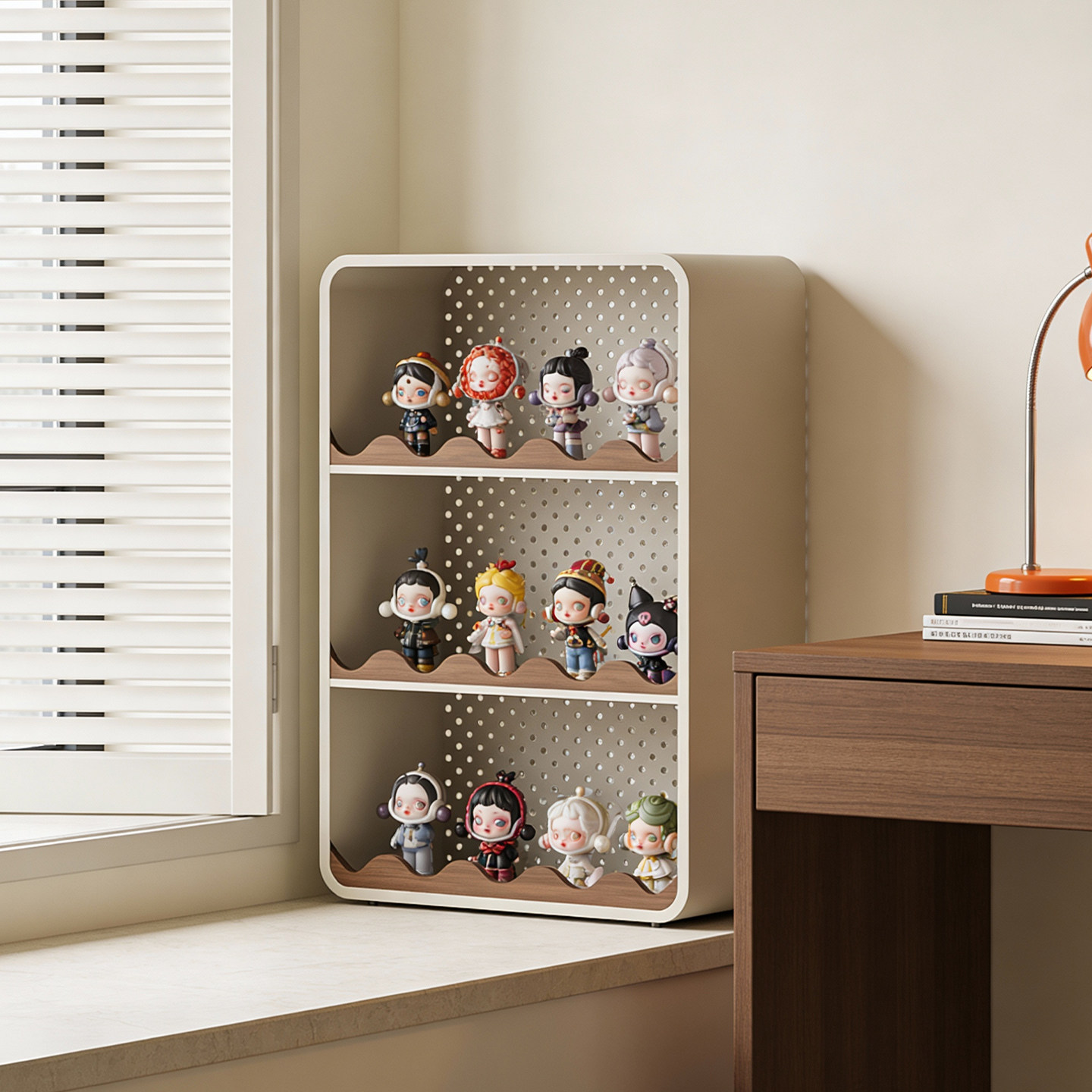 卧室飘窗手办展示收纳柜奶油风置物柜玩具陈列柜摆放展示架铁艺柜,住宅家具,家用陈列柜,淘宝优惠券,粉丝福利购,淘宝优惠卷